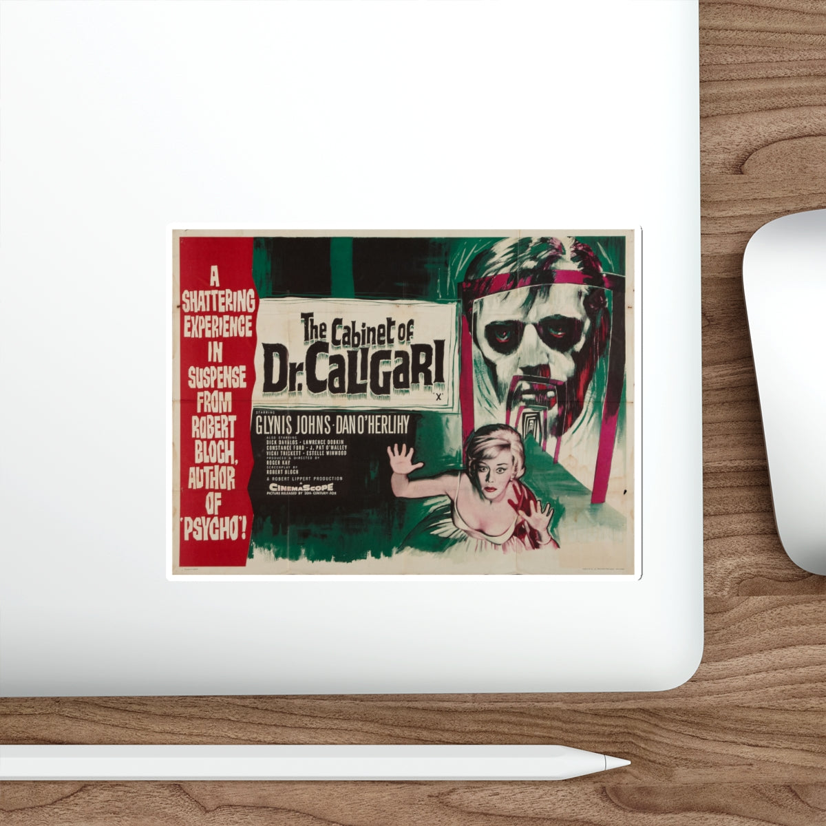 THE CABINET OF CALIGARI 1962 Movie Poster STICKER Vinyl Die-Cut Decal-The Sticker Space