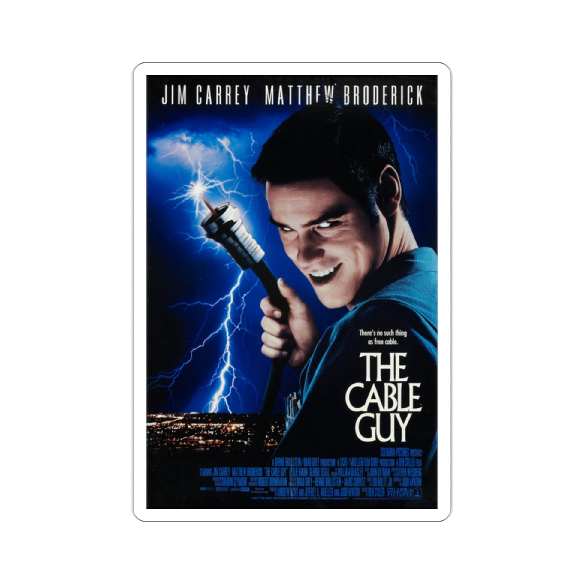 The Cable Guy 1996 Movie Poster STICKER Vinyl Die-Cut Decal-2 Inch-The Sticker Space