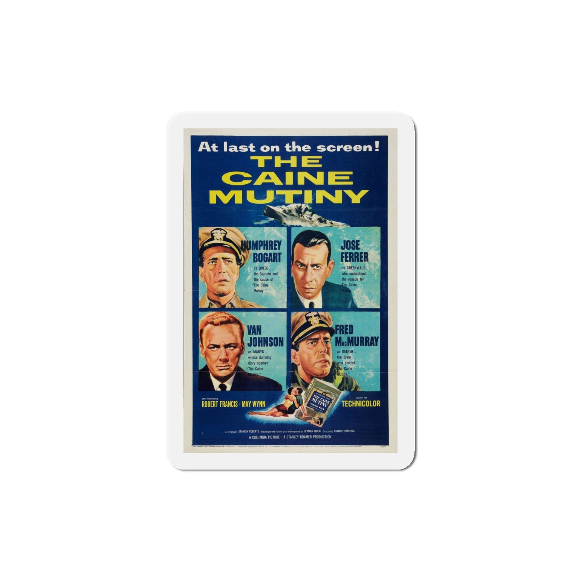 The Caine Mutiny 1954 Movie Poster Die-Cut Magnet-4 Inch-The Sticker Space