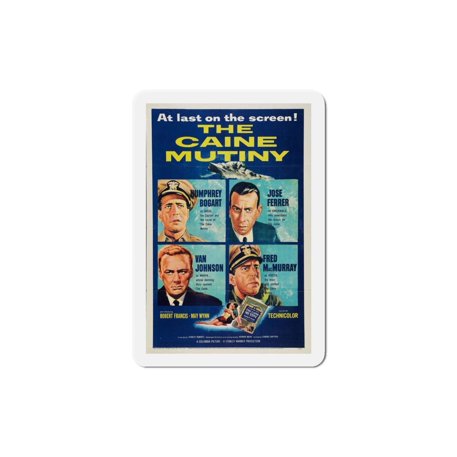 The Caine Mutiny 1954 Movie Poster Die-Cut Magnet-5 Inch-The Sticker Space