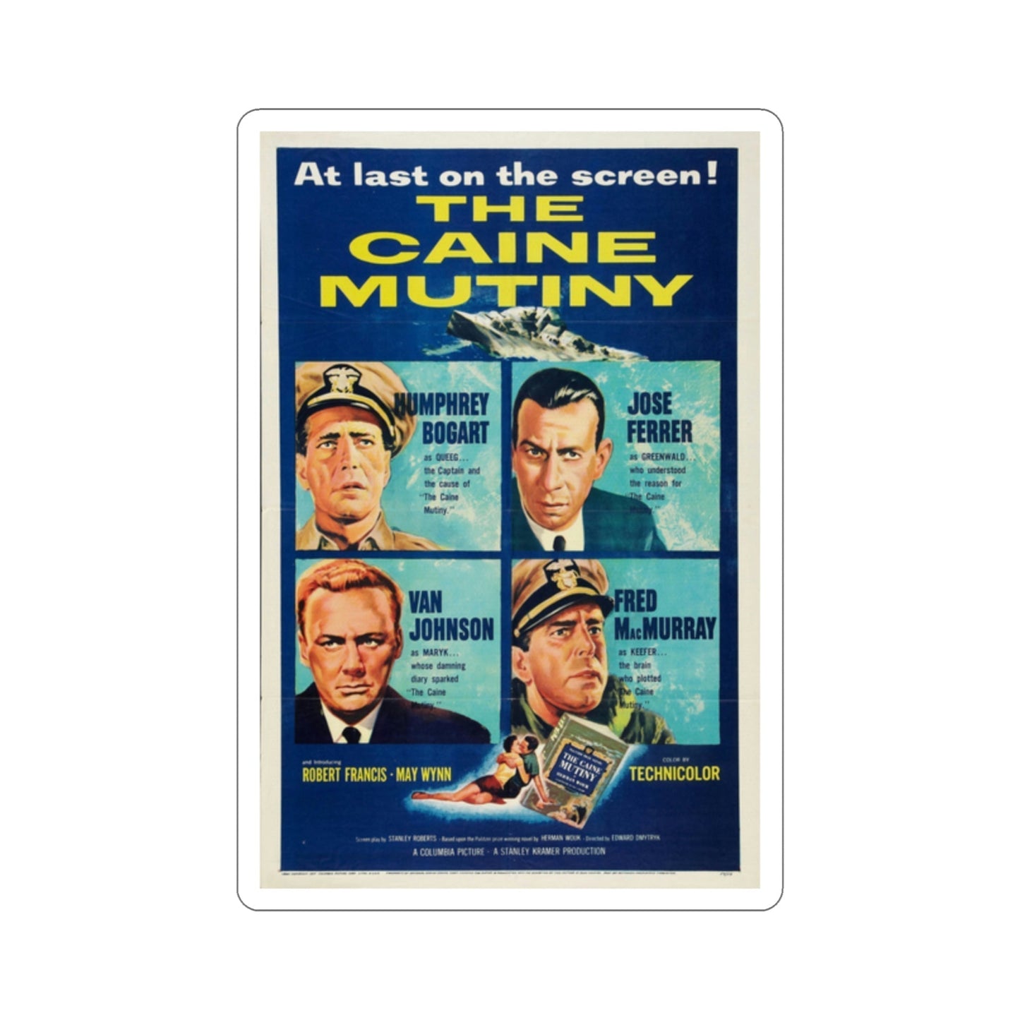 The Caine Mutiny 1954 Movie Poster STICKER Vinyl Die-Cut Decal-2 Inch-The Sticker Space