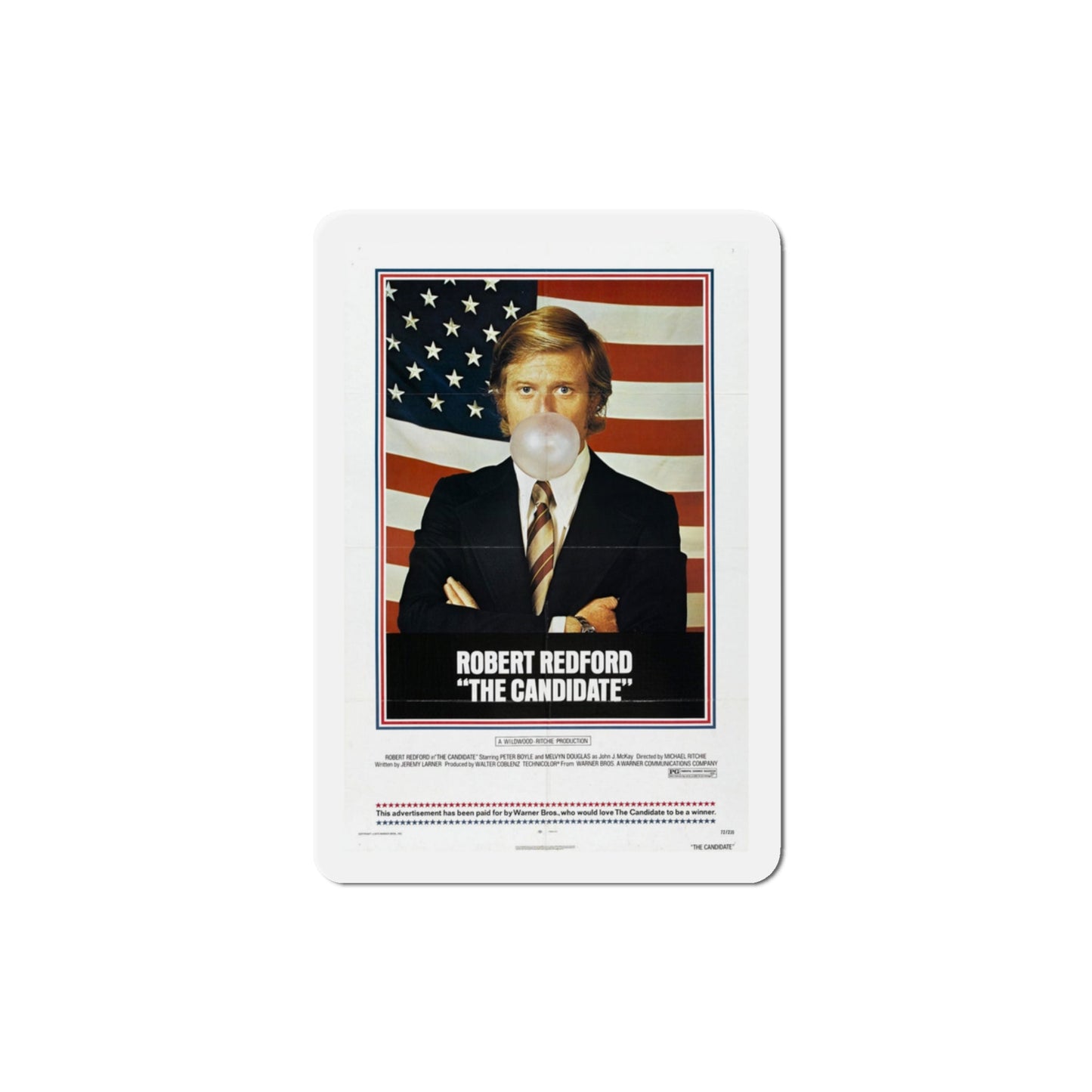 The Candidate 1972 Movie Poster Die-Cut Magnet-3" x 3"-The Sticker Space
