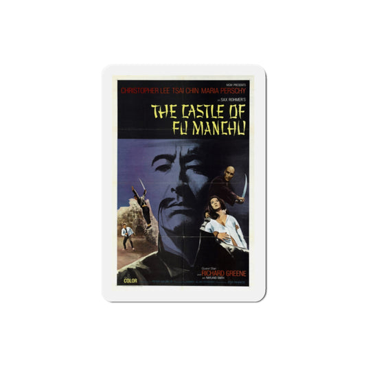The Castle of Fu Manchu 1972 Movie Poster Die-Cut Magnet-2" x 2"-The Sticker Space