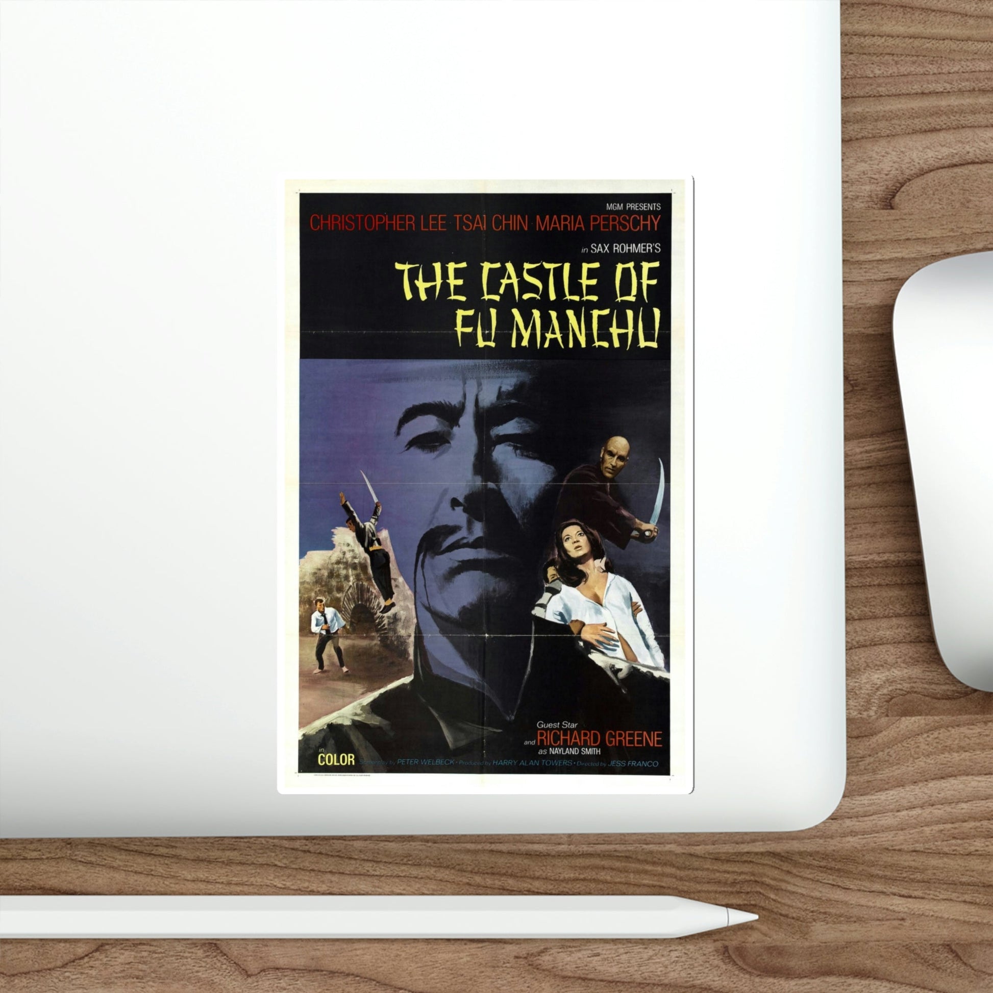 The Castle of Fu Manchu 1972 Movie Poster STICKER Vinyl Die-Cut Decal-The Sticker Space