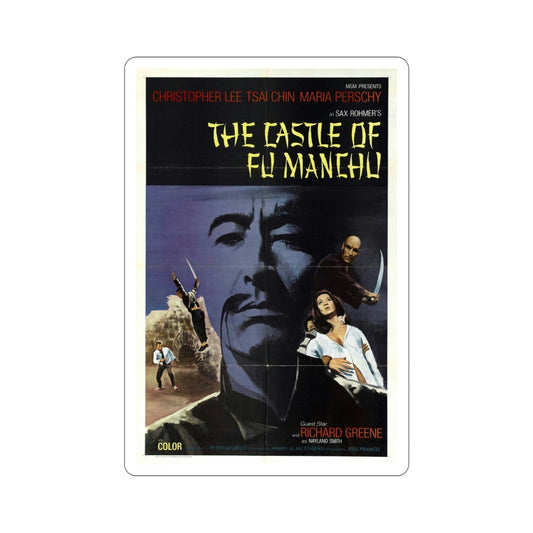 The Castle of Fu Manchu 1972 Movie Poster STICKER Vinyl Die-Cut Decal-6 Inch-The Sticker Space