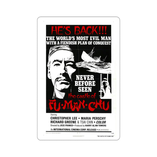 The Castle of Fu Manchu v2 1972 Movie Poster STICKER Vinyl Die-Cut Decal-6 Inch-The Sticker Space