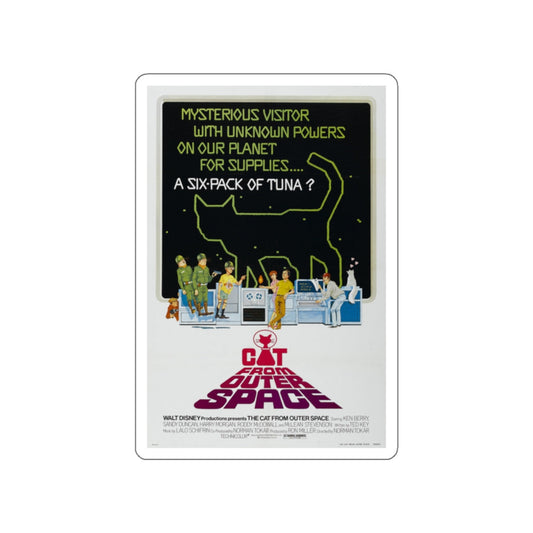 THE CAT FROM OUTER SPACE 1978 Movie Poster STICKER Vinyl Die-Cut Decal-White-The Sticker Space