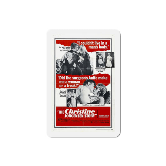 The Christine Jorgensen Story 1970 Movie Poster Die-Cut Magnet-2" x 2"-The Sticker Space