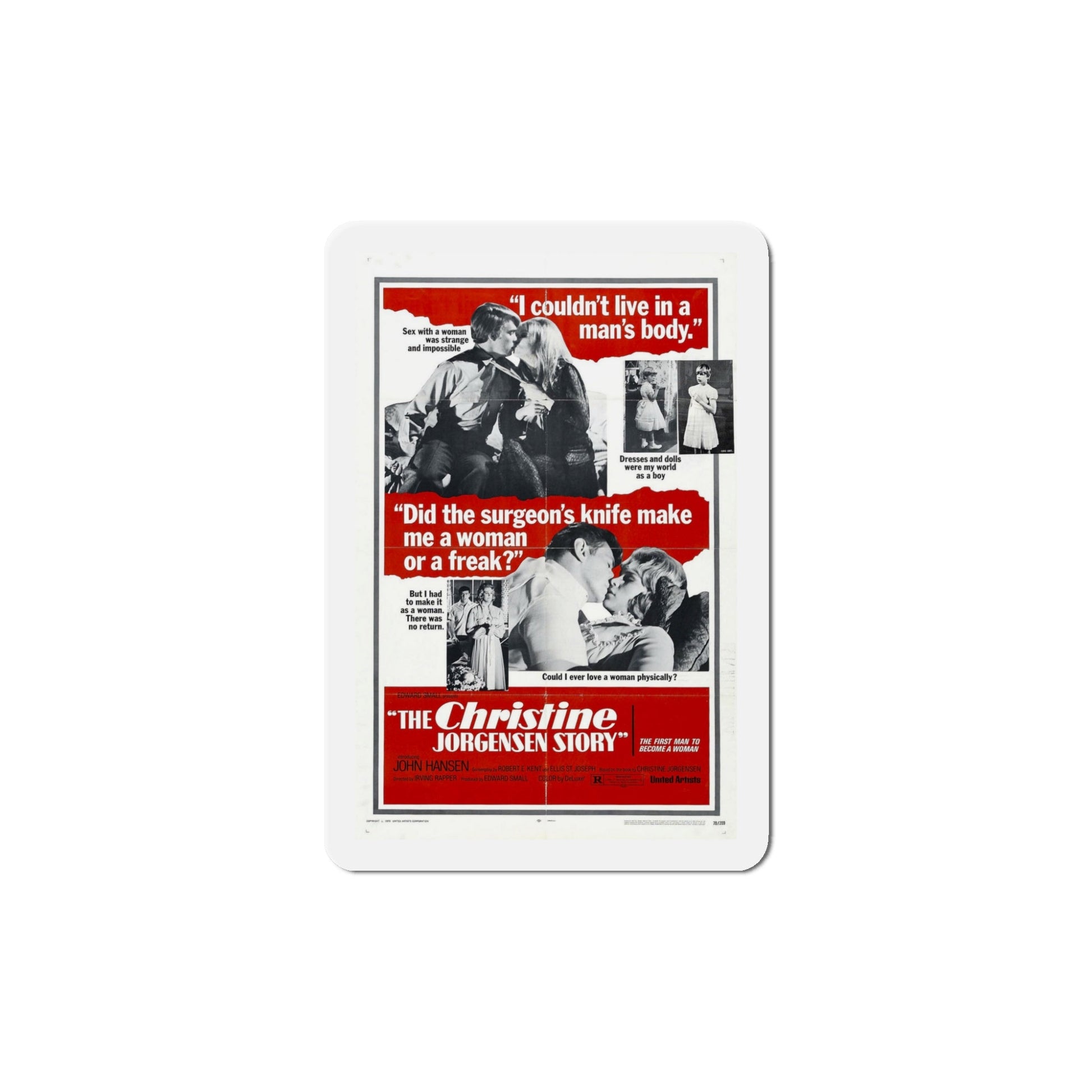 The Christine Jorgensen Story 1970 Movie Poster Die-Cut Magnet-5" x 5"-The Sticker Space