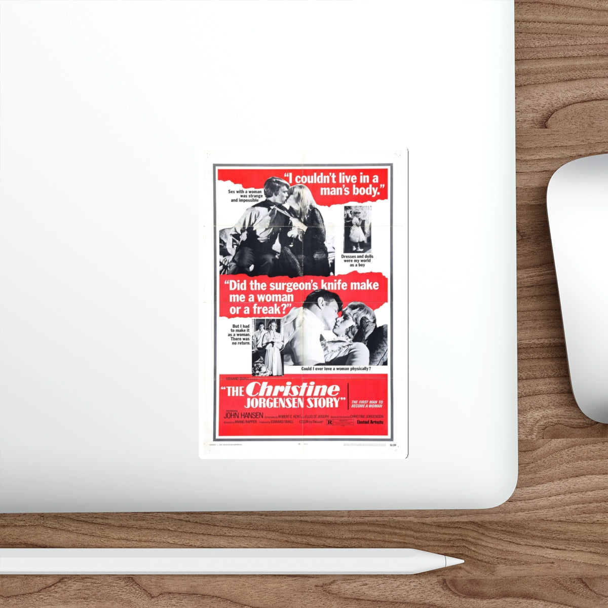 THE CHRISTINE JORGENSEN STORY 1970 Movie Poster STICKER Vinyl Die-Cut Decal-The Sticker Space