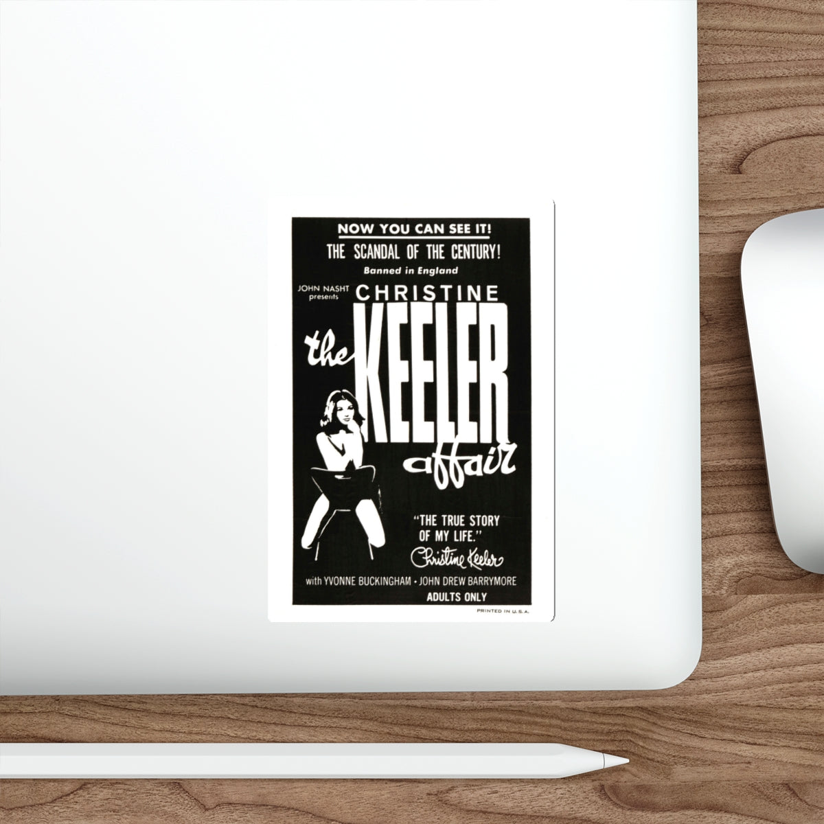 THE CHRISTINE KEELER AFFAIR 1963 Movie Poster STICKER Vinyl Die-Cut Decal-The Sticker Space