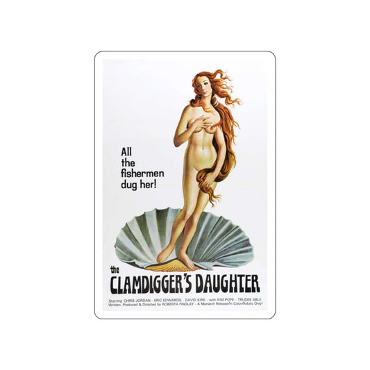 THE CLAMDIGGERS DAUGHTER 1974 Movie Poster STICKER Vinyl Die-Cut Decal-White-The Sticker Space