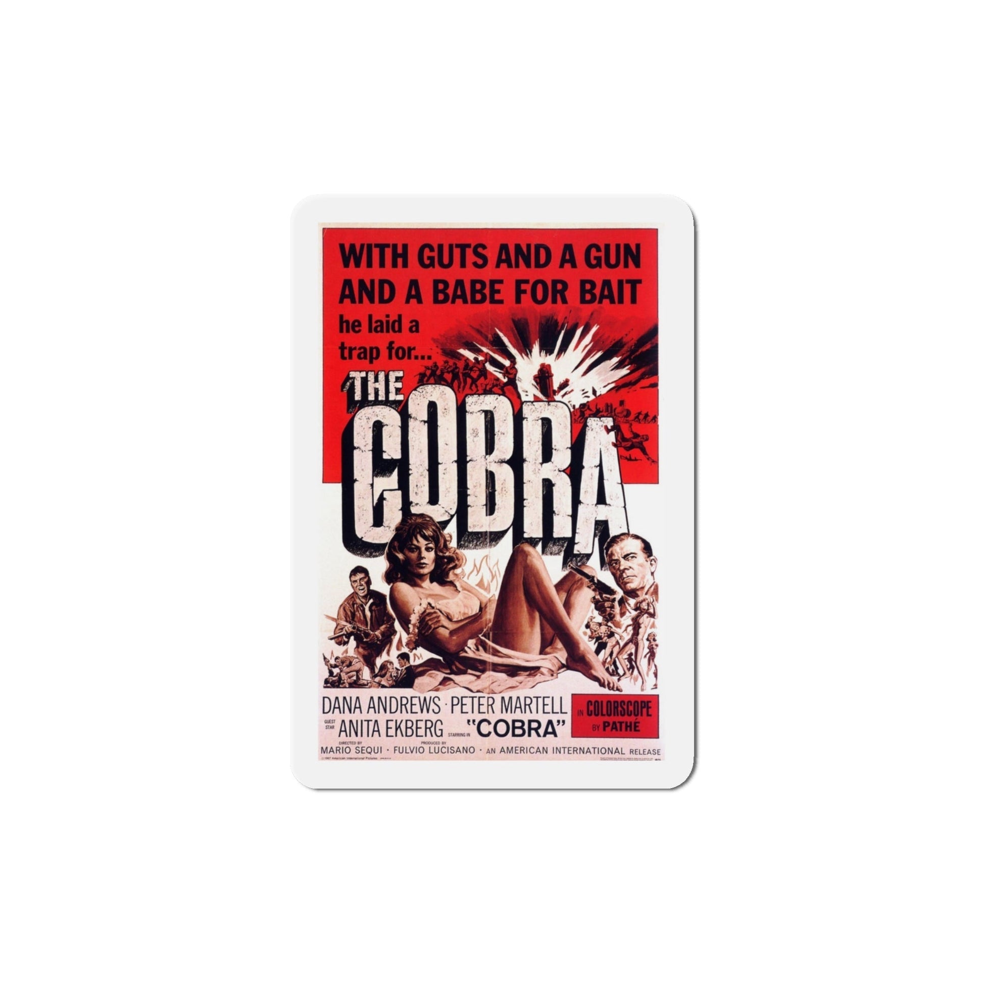 The Cobra 1968 Movie Poster Die-Cut Magnet-4 Inch-The Sticker Space