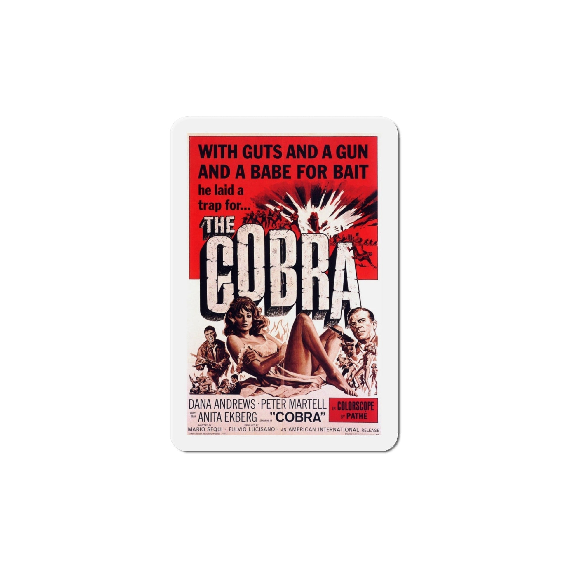 The Cobra 1968 Movie Poster Die-Cut Magnet-6 Inch-The Sticker Space