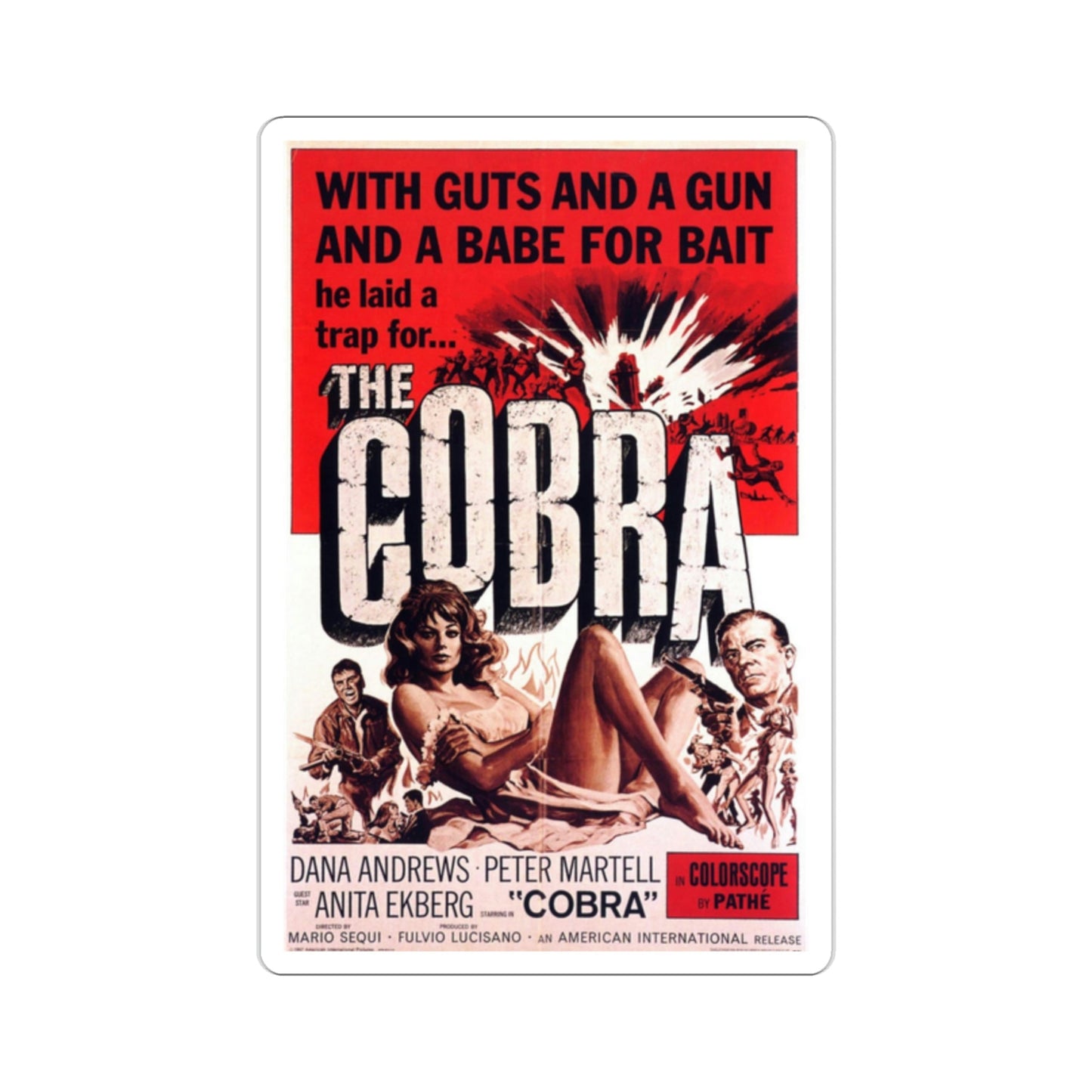 The Cobra 1968 Movie Poster STICKER Vinyl Die-Cut Decal-2 Inch-The Sticker Space