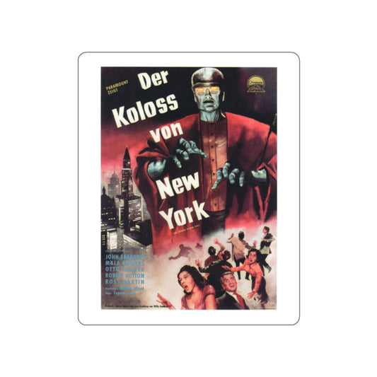 THE COLOSSUS OF NEW YORK (GERMAN) 1958 Movie Poster STICKER Vinyl Die-Cut Decal-White-The Sticker Space