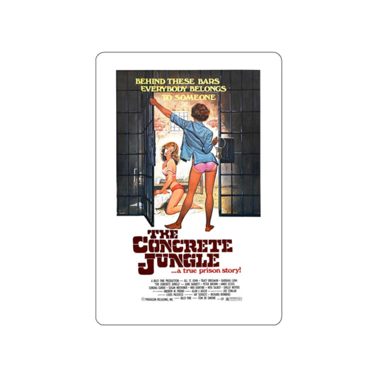 THE CONCRETE JUNGLE 1982 Movie Poster STICKER Vinyl Die-Cut Decal-White-The Sticker Space