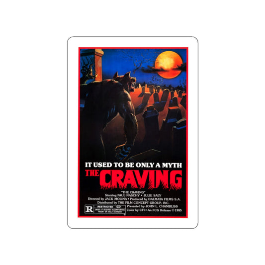 THE CRAVING (THE RETURN OF THE WOLF MAN) 1980 Movie Poster STICKER Vinyl Die-Cut Decal-White-The Sticker Space