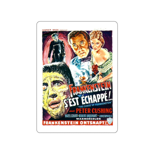 THE CURSE OF FRANKENSTEIN (BELGIAN) 1957 Movie Poster STICKER Vinyl Die-Cut Decal-White-The Sticker Space