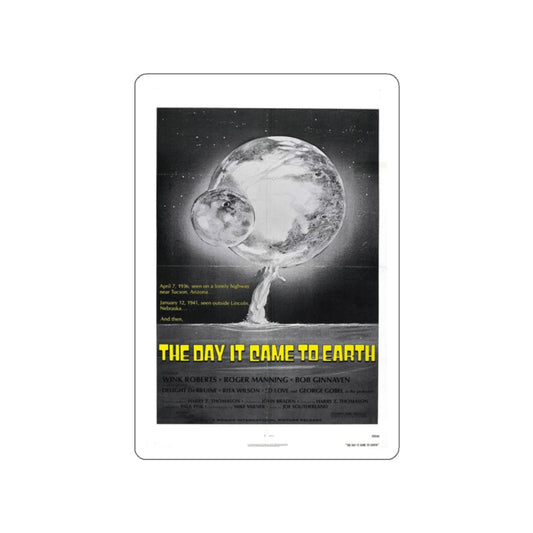 THE DAY IT CAME TO EARTH (2) 1977 Movie Poster STICKER Vinyl Die-Cut Decal-White-The Sticker Space