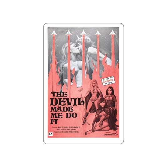 THE DEVIL MADE ME DO IT 1974 Movie Poster STICKER Vinyl Die-Cut Decal-White-The Sticker Space