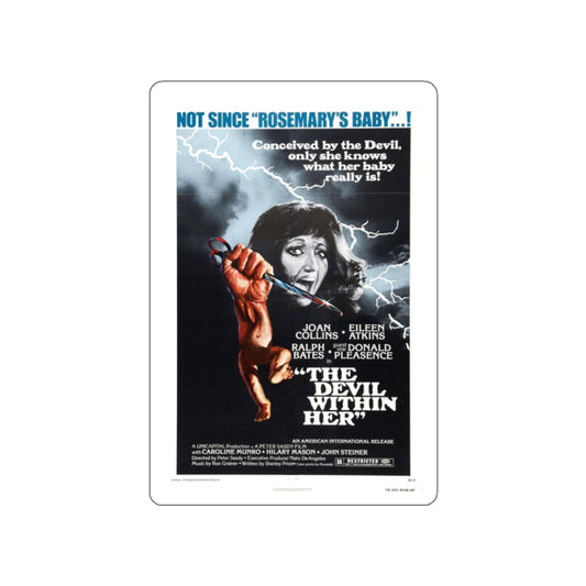 THE DEVIL WITHIN HER (I DON'T WANT TO BE BORN) 1975 Movie Poster STICKER Vinyl Die-Cut Decal-White-The Sticker Space