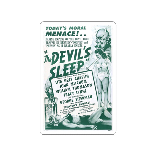 THE DEVIL'S SLEEP 1949 Movie Poster STICKER Vinyl Die-Cut Decal-White-The Sticker Space