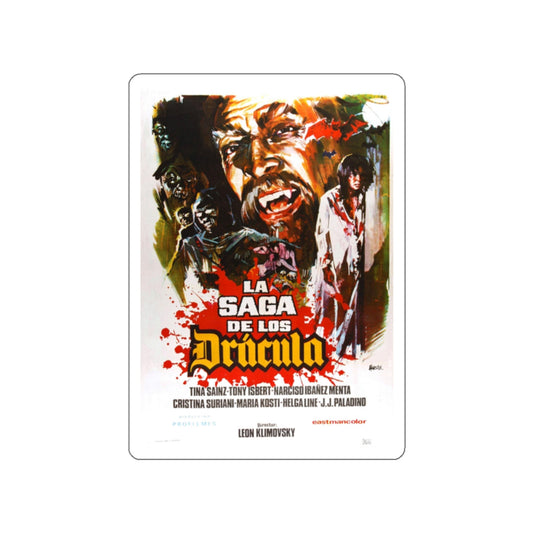 THE DRACULA SAGA 1972 Movie Poster STICKER Vinyl Die-Cut Decal-White-The Sticker Space
