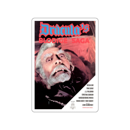 THE DRACULA SAGA (DANISH) 1972 Movie Poster STICKER Vinyl Die-Cut Decal-White-The Sticker Space