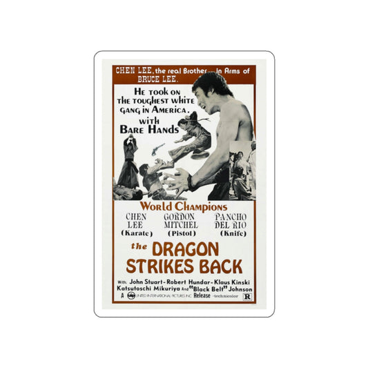 THE DRAGON STRIKES BACK 1975 Movie Poster STICKER Vinyl Die-Cut Decal-White-The Sticker Space