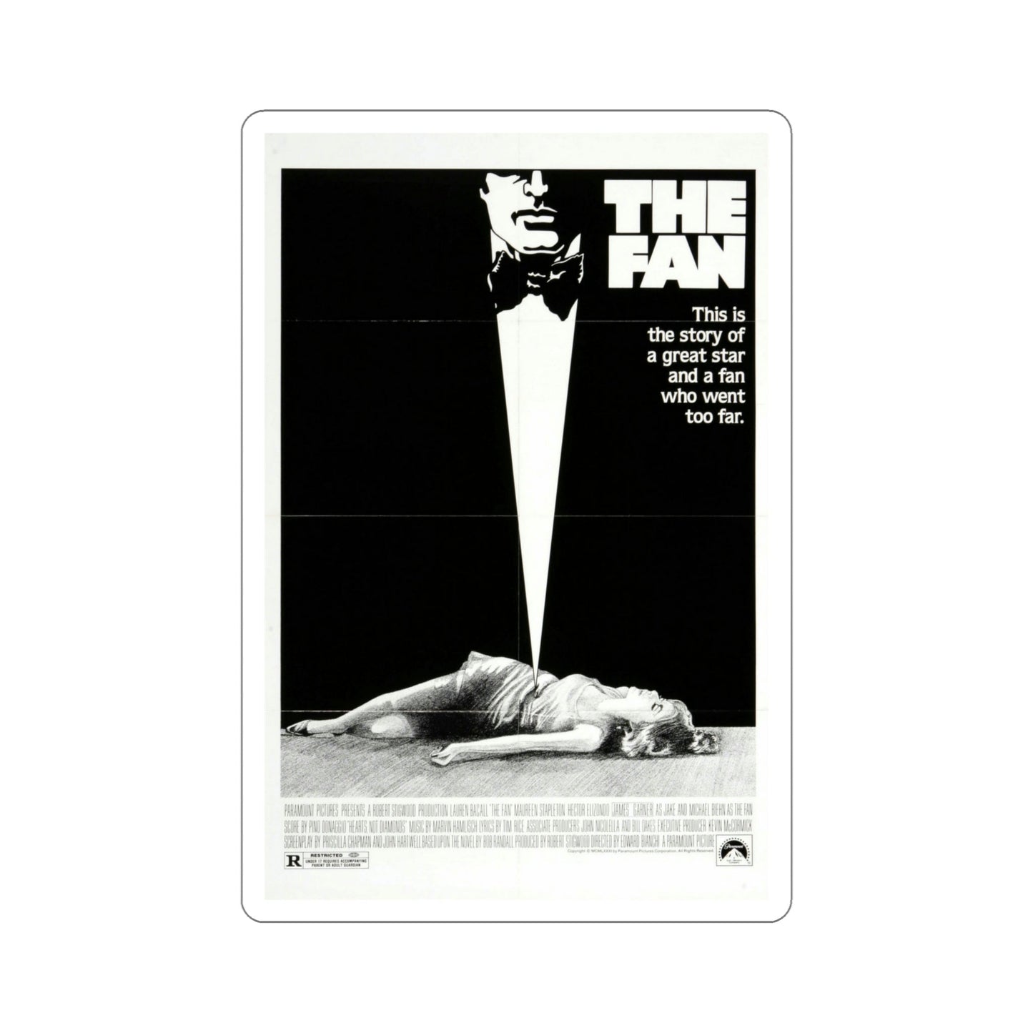 The Fan 1981 Movie Poster STICKER Vinyl Die-Cut Decal-5 Inch-The Sticker Space