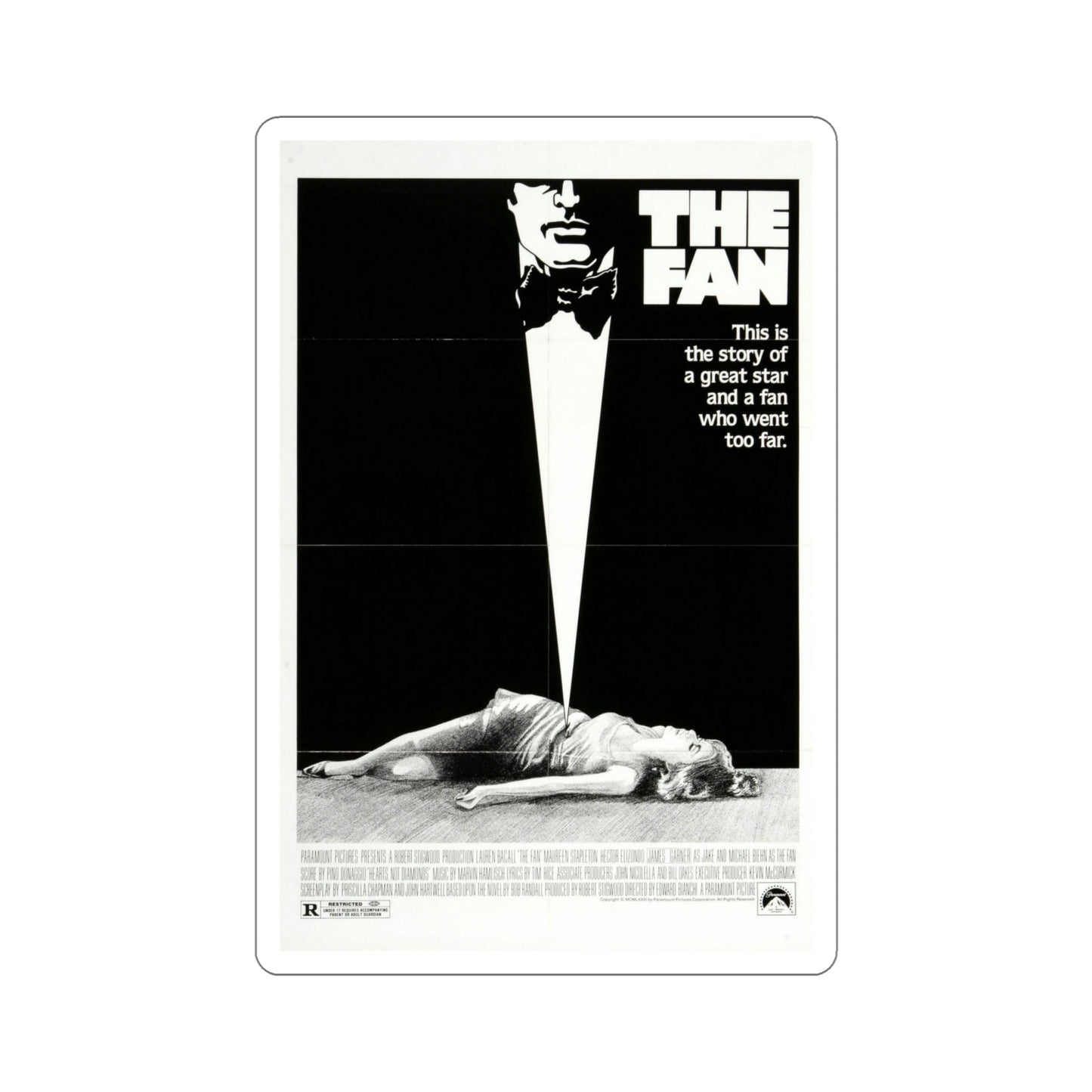 The Fan 1981 Movie Poster STICKER Vinyl Die-Cut Decal-6 Inch-The Sticker Space