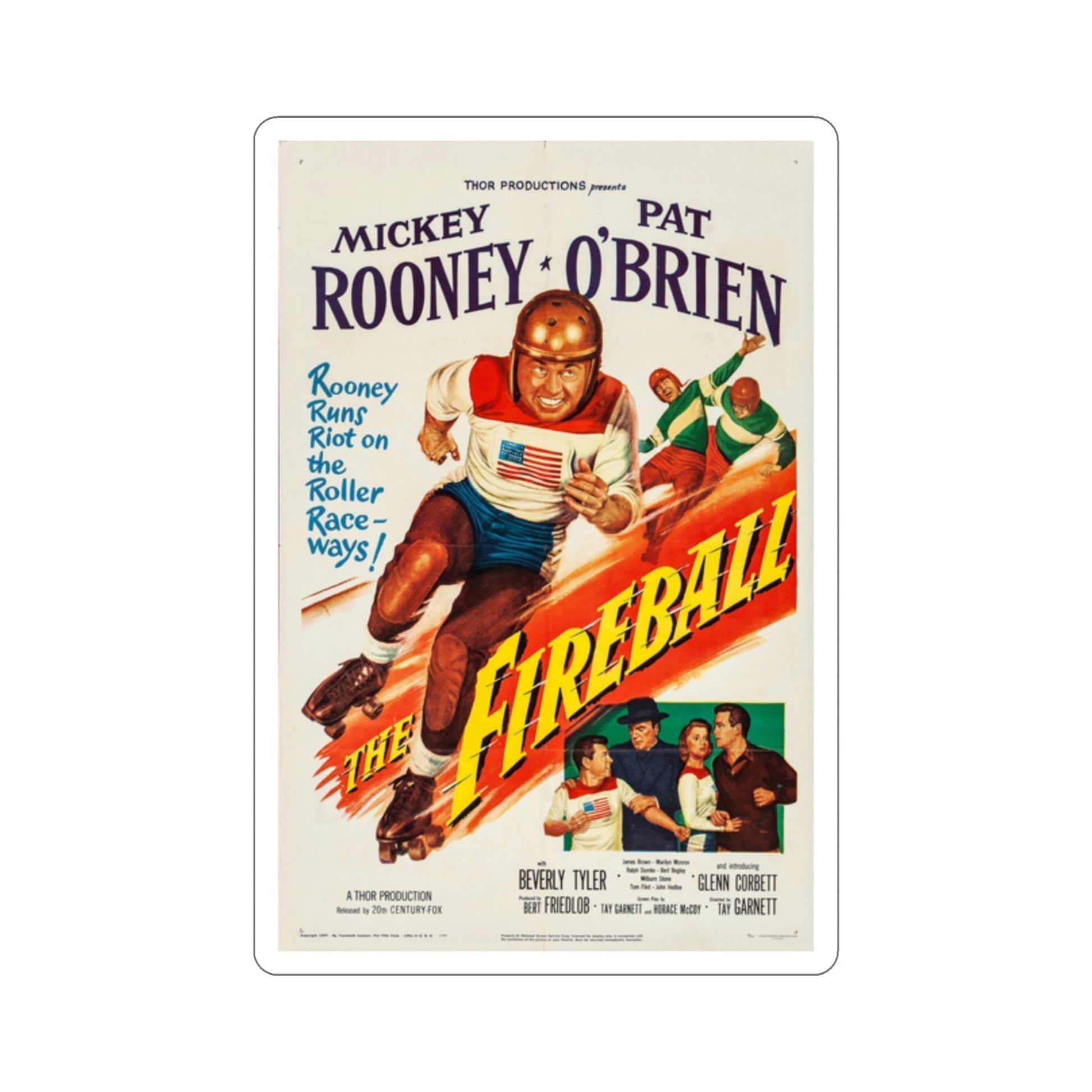 The Fireball 1950 Movie Poster STICKER Vinyl Die-Cut Decal-2 Inch-The Sticker Space