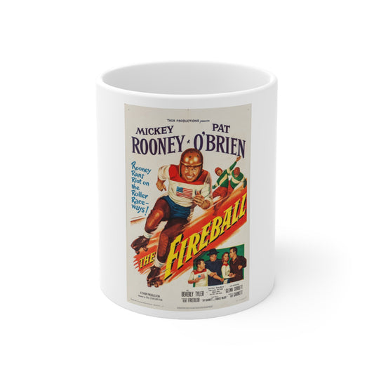 The Fireball 1950 Movie Poster - White Coffee Cup 11oz-11oz-The Sticker Space