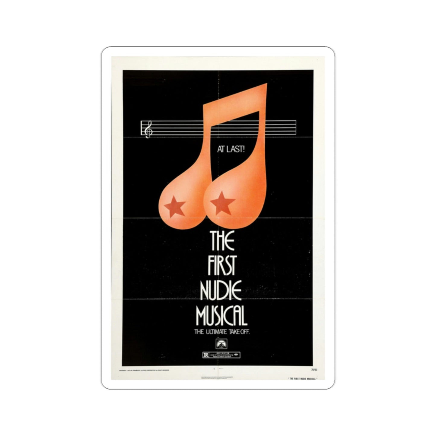 The First Nudie Musical 1976 Movie Poster STICKER Vinyl Die-Cut Decal-2 Inch-The Sticker Space
