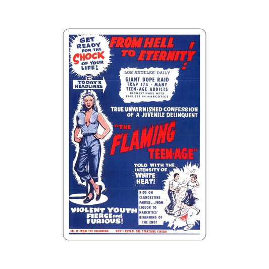 The Flaming Teen Age 1956 Movie Poster STICKER Vinyl Die-Cut Decal-6 Inch-The Sticker Space