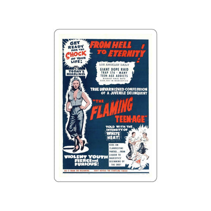 THE FLAMING TEENAGE 1956 Movie Poster STICKER Vinyl Die-Cut Decal-White-The Sticker Space