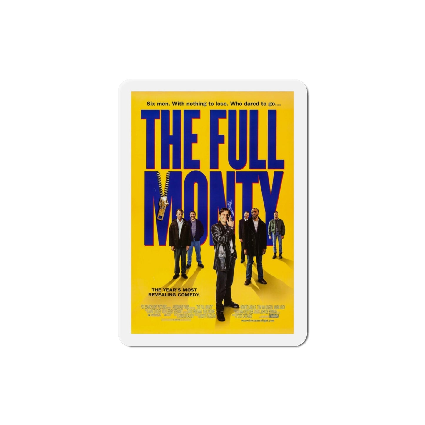 The Full Monty 1997 Movie Poster Die-Cut Magnet-3" x 3"-The Sticker Space