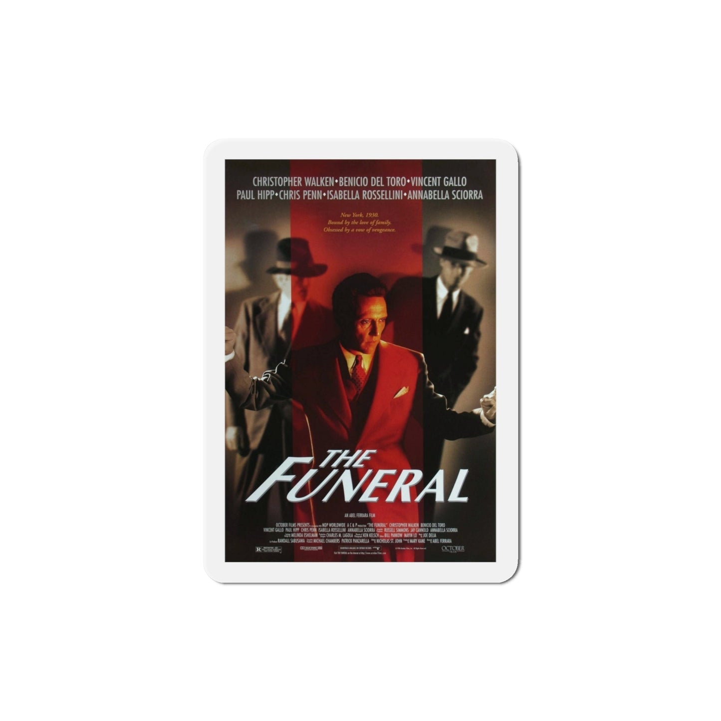 The Funeral 1996 Movie Poster Die-Cut Magnet-4" x 4"-The Sticker Space