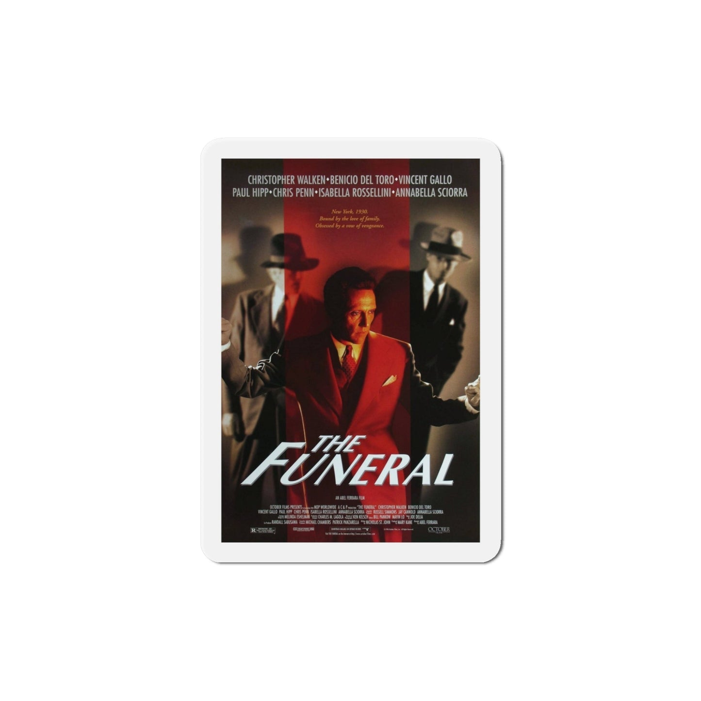 The Funeral 1996 Movie Poster Die-Cut Magnet-5" x 5"-The Sticker Space