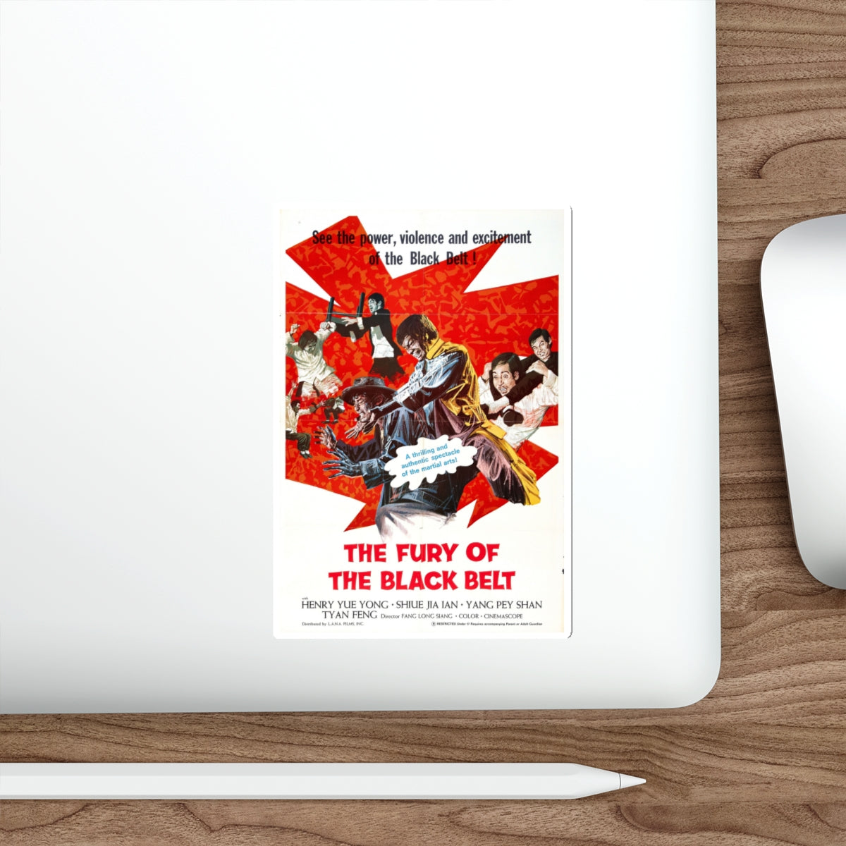 THE FURY OF THE BLACK BELT 1973 Movie Poster STICKER Vinyl Die-Cut Decal-The Sticker Space