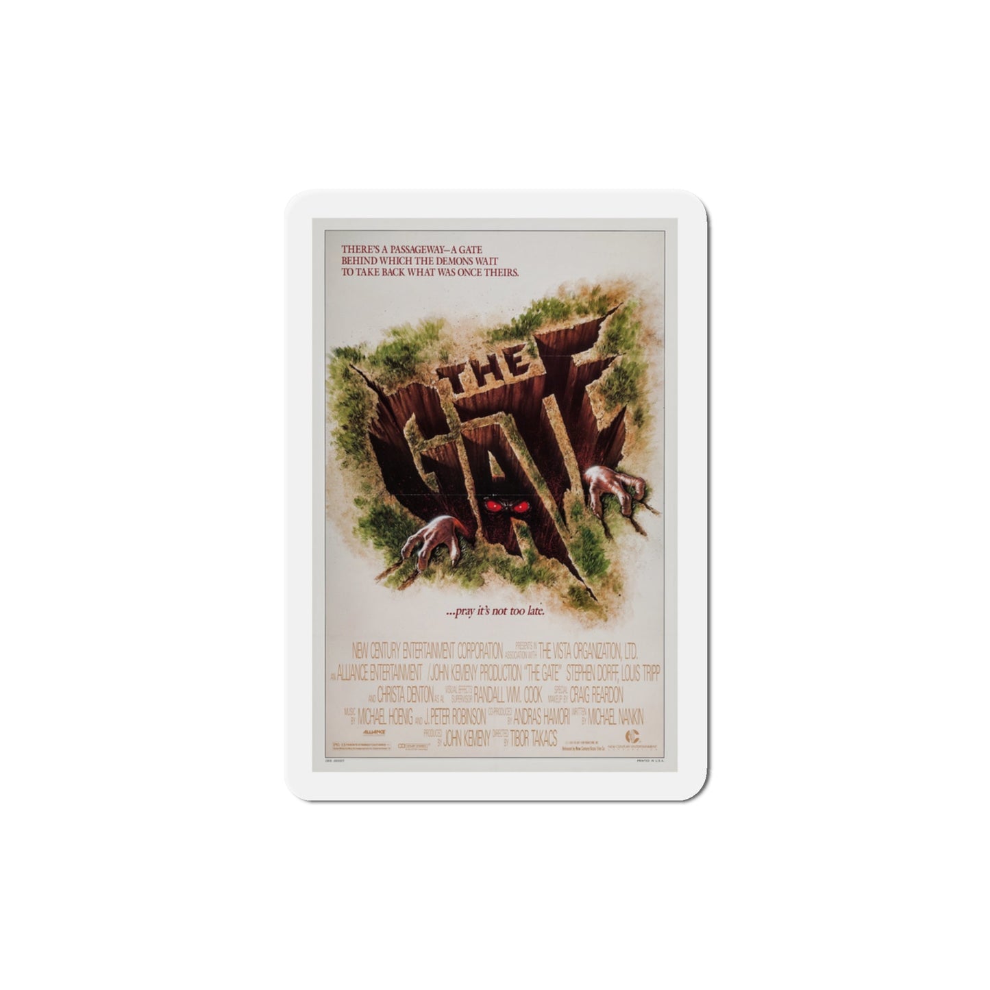 The Gate 1987 Movie Poster Die-Cut Magnet-3" x 3"-The Sticker Space