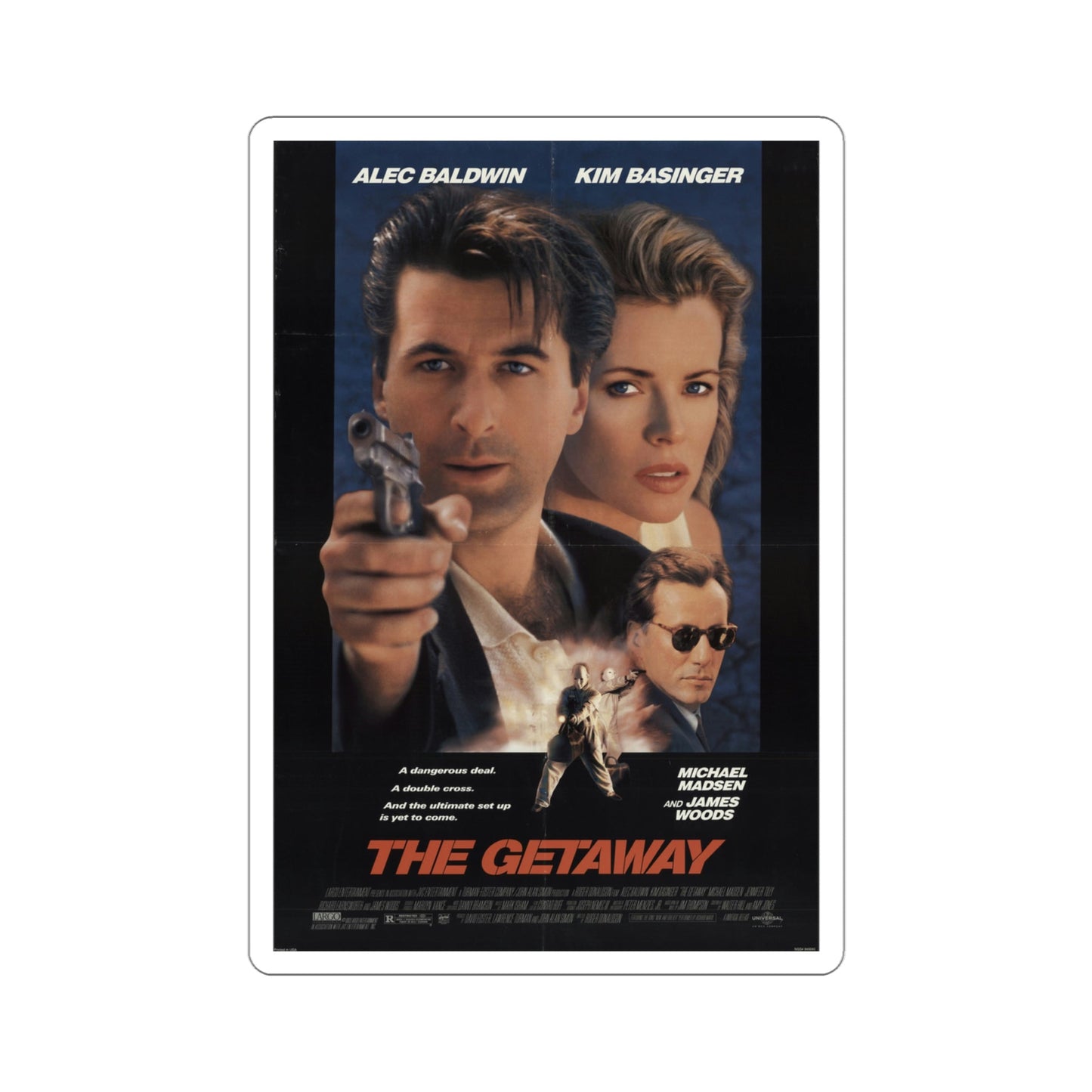 The Getaway 1994 Movie Poster STICKER Vinyl Die-Cut Decal-4 Inch-The Sticker Space