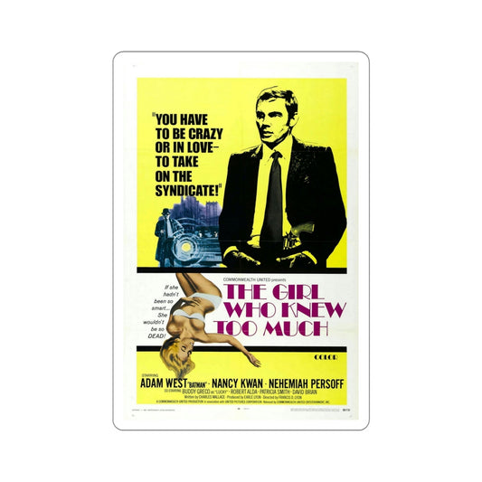 The Girl Who Knew Too Much 1969 Movie Poster STICKER Vinyl Die-Cut Decal-6 Inch-The Sticker Space