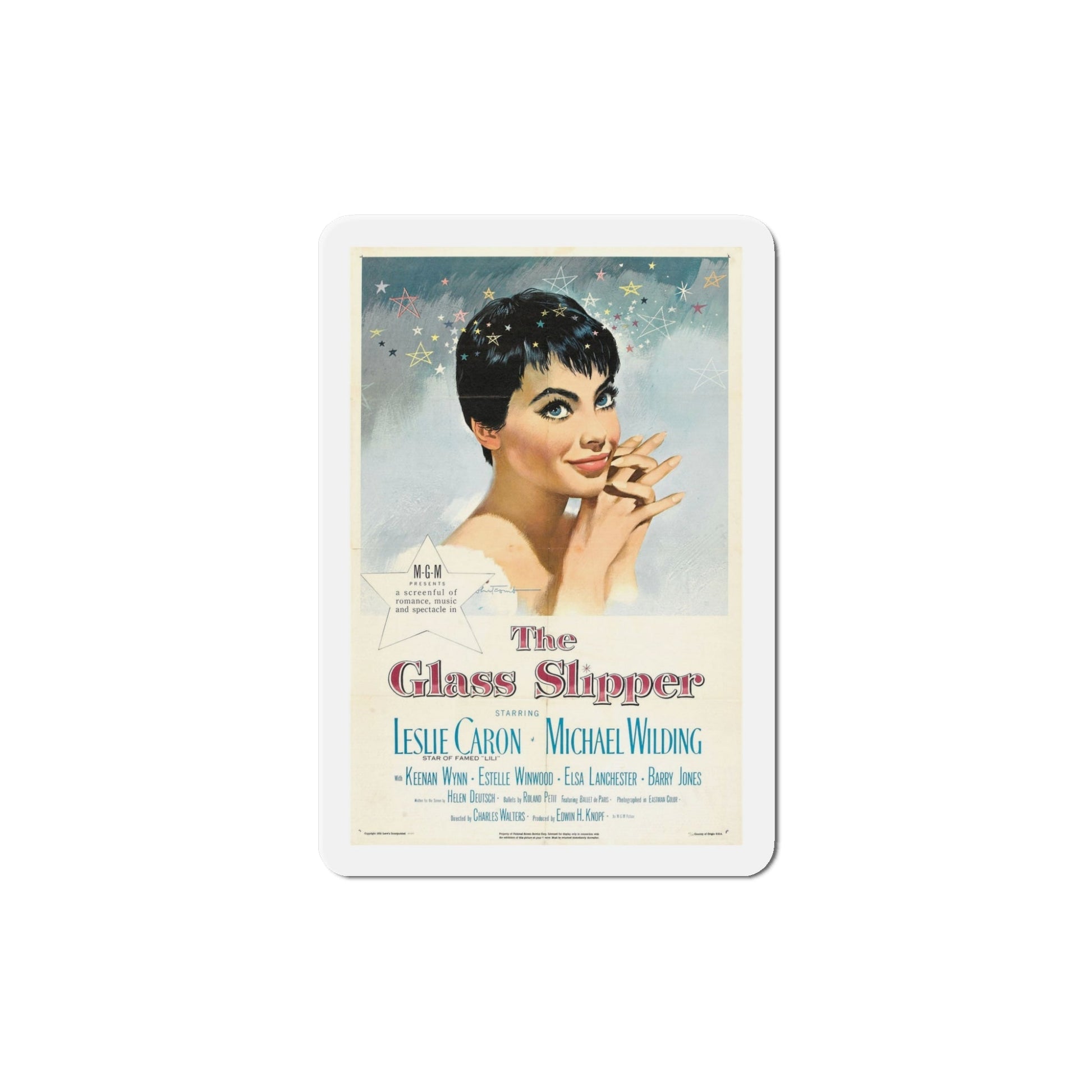 The Glass Slipper 1955 Movie Poster Die-Cut Magnet-5 Inch-The Sticker Space