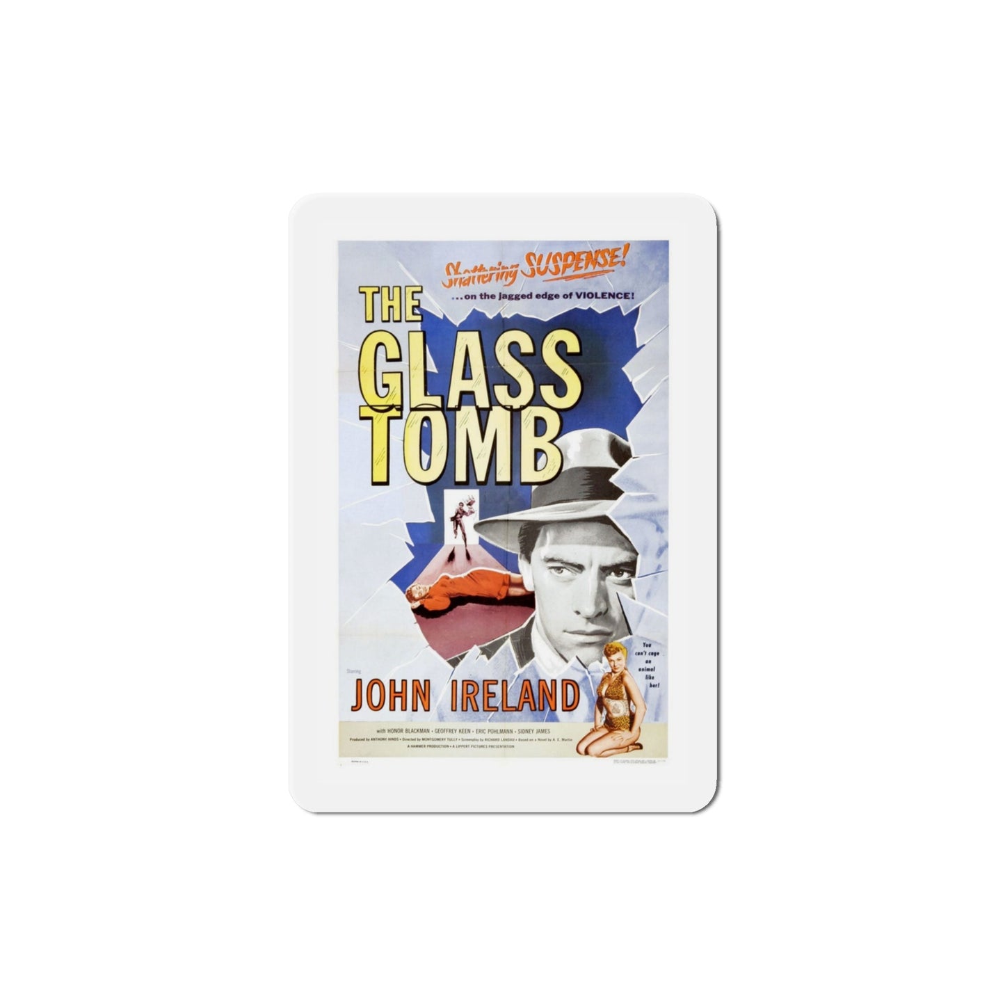 The Glass Tomb aka The Glass Cage 1955 Movie Poster Die-Cut Magnet-4 Inch-The Sticker Space