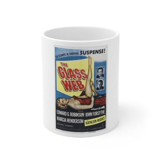 The Glass Web 1953 Movie Poster - White Coffee Cup 11oz-11oz-The Sticker Space