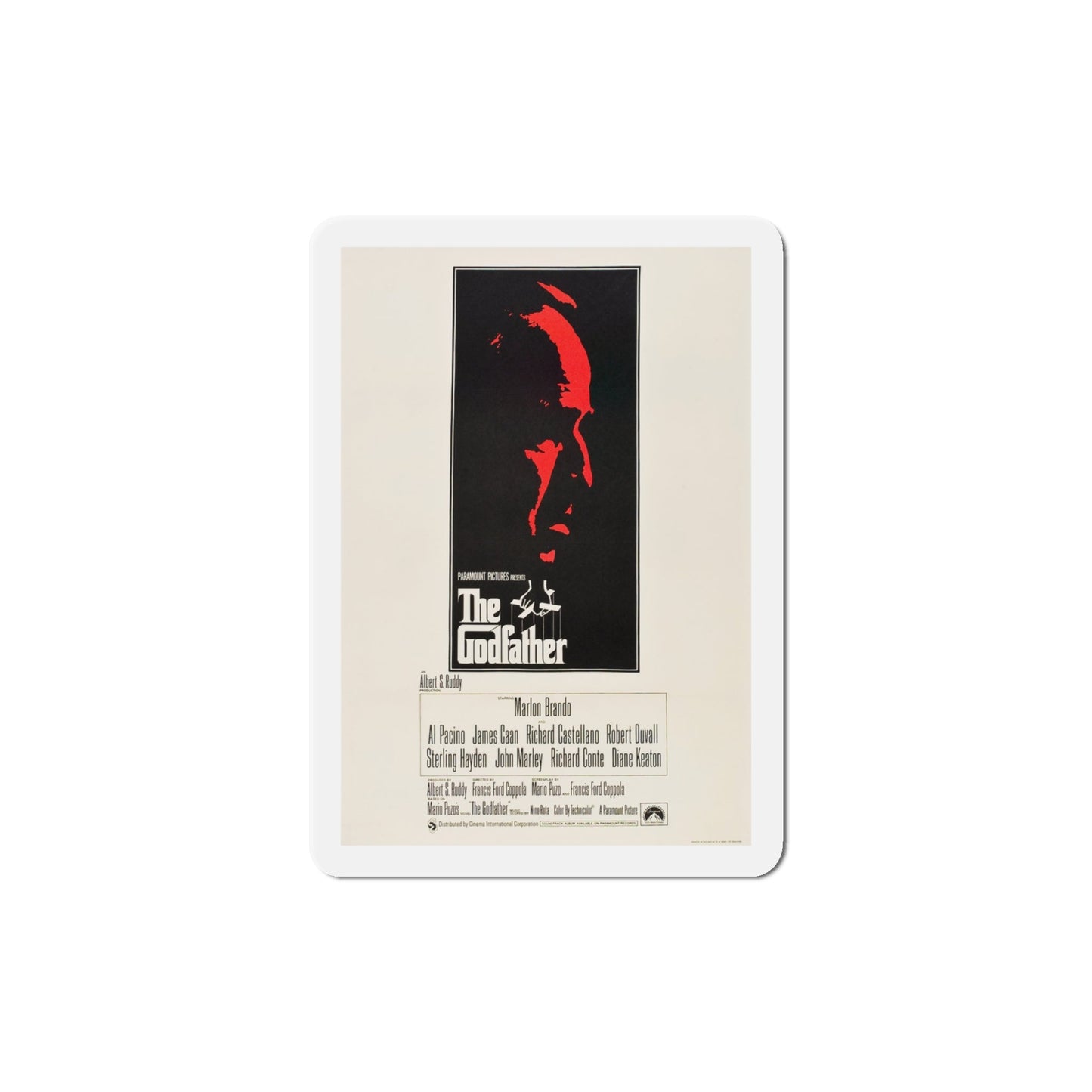 The Godfather 1972 Movie Poster Die-Cut Magnet-4" x 4"-The Sticker Space