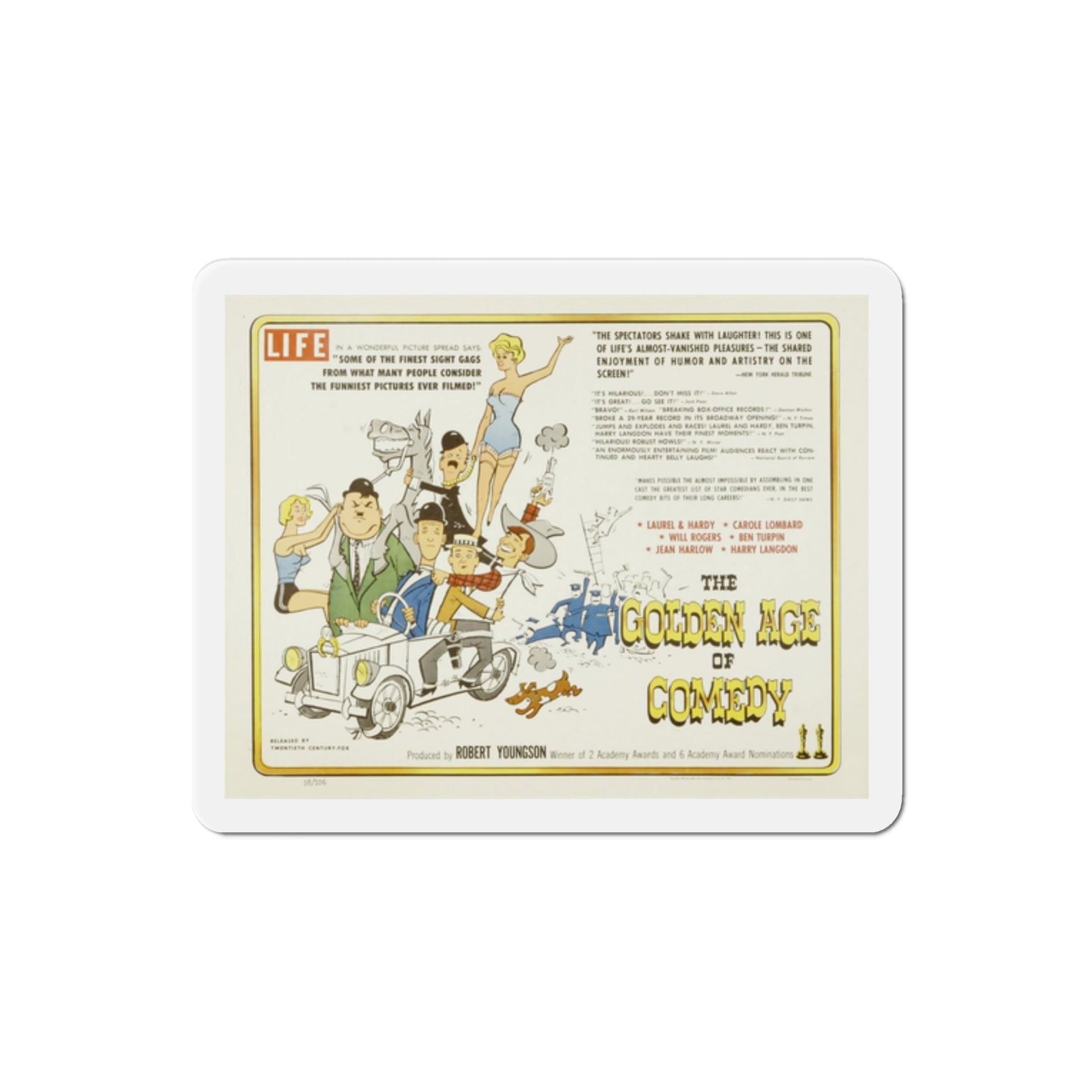 The Golden Age of Comedy 1957 Movie Poster Die-Cut Magnet-2 Inch-The Sticker Space