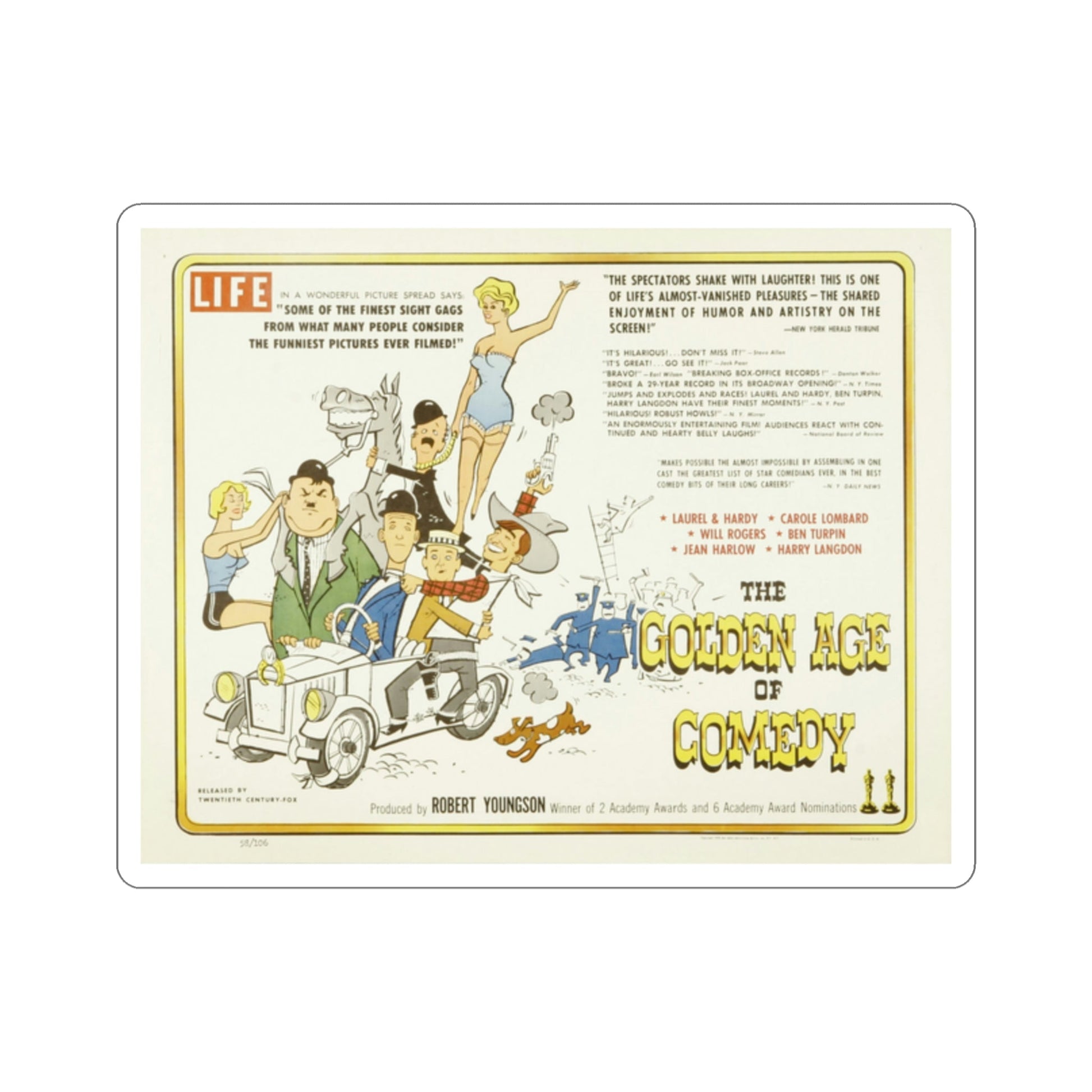 The Golden Age of Comedy 1957 Movie Poster STICKER Vinyl Die-Cut Decal-2 Inch-The Sticker Space